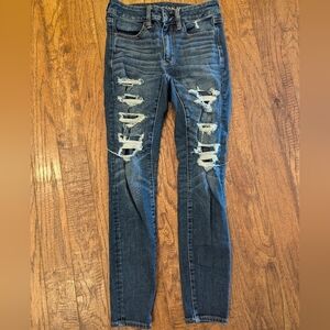 American eagle jeans Dream Patch women's cropped slim jeans short size 2